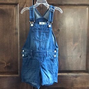 Denim short overalls